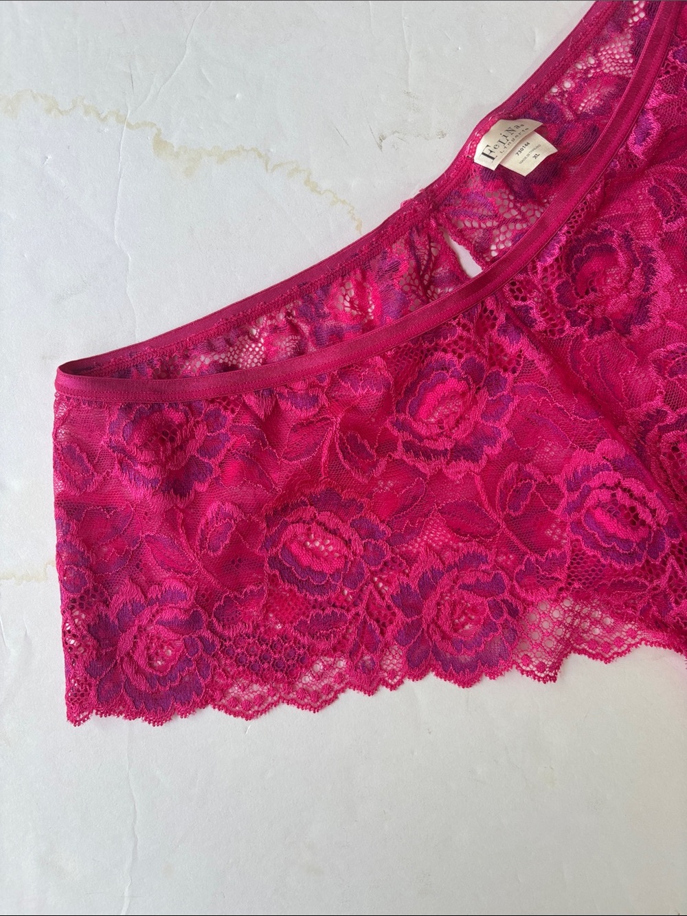 Vintage Y2K Pink Camisole Panty Set Lace Modal Barbie Sexy Milkmaid Babydoll XL - Picture 11 of 17